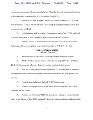 Illustration for article titled Ford F-150 vs. Ferrari F150 Lawsuit